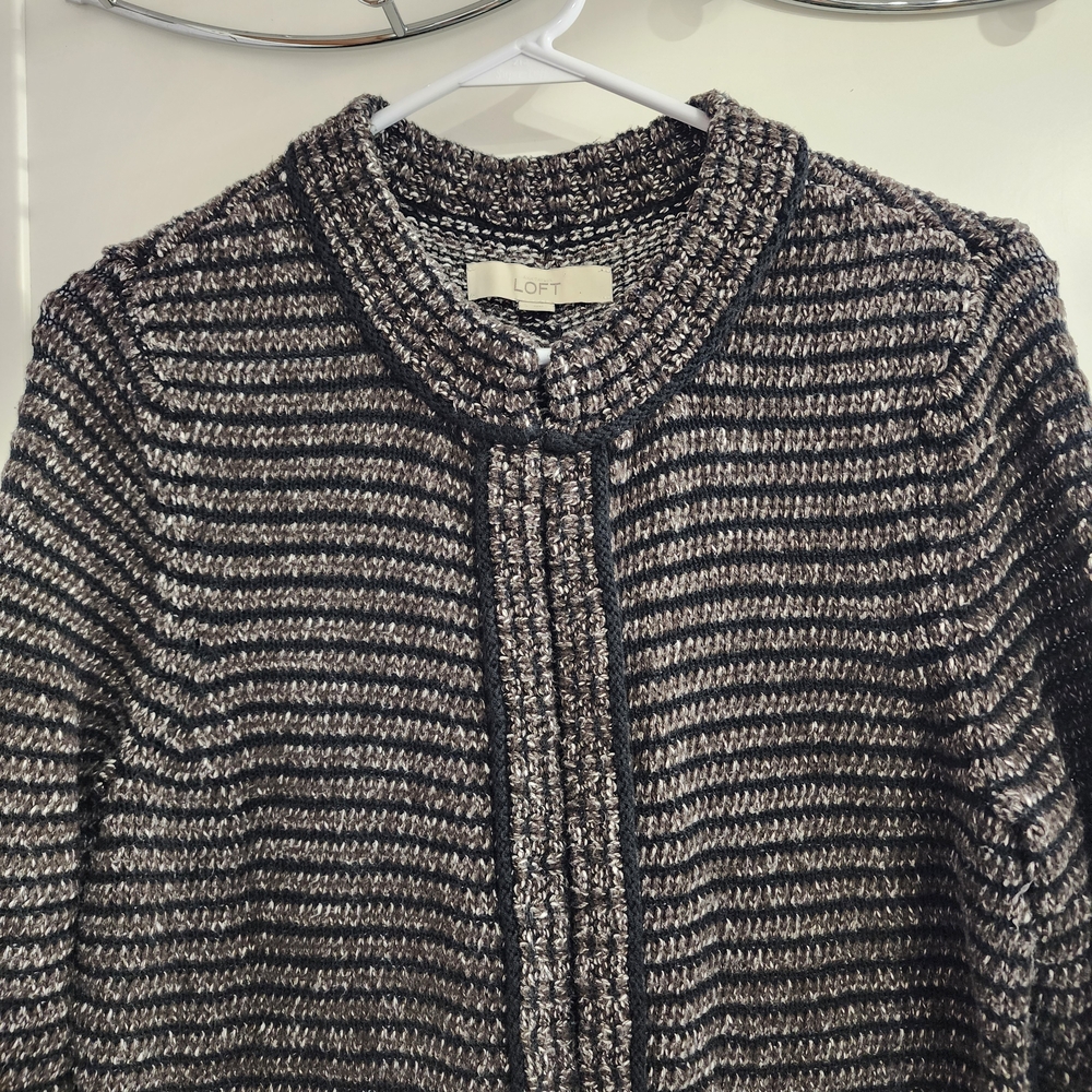 LOFT Monochrome Striped Cardigan